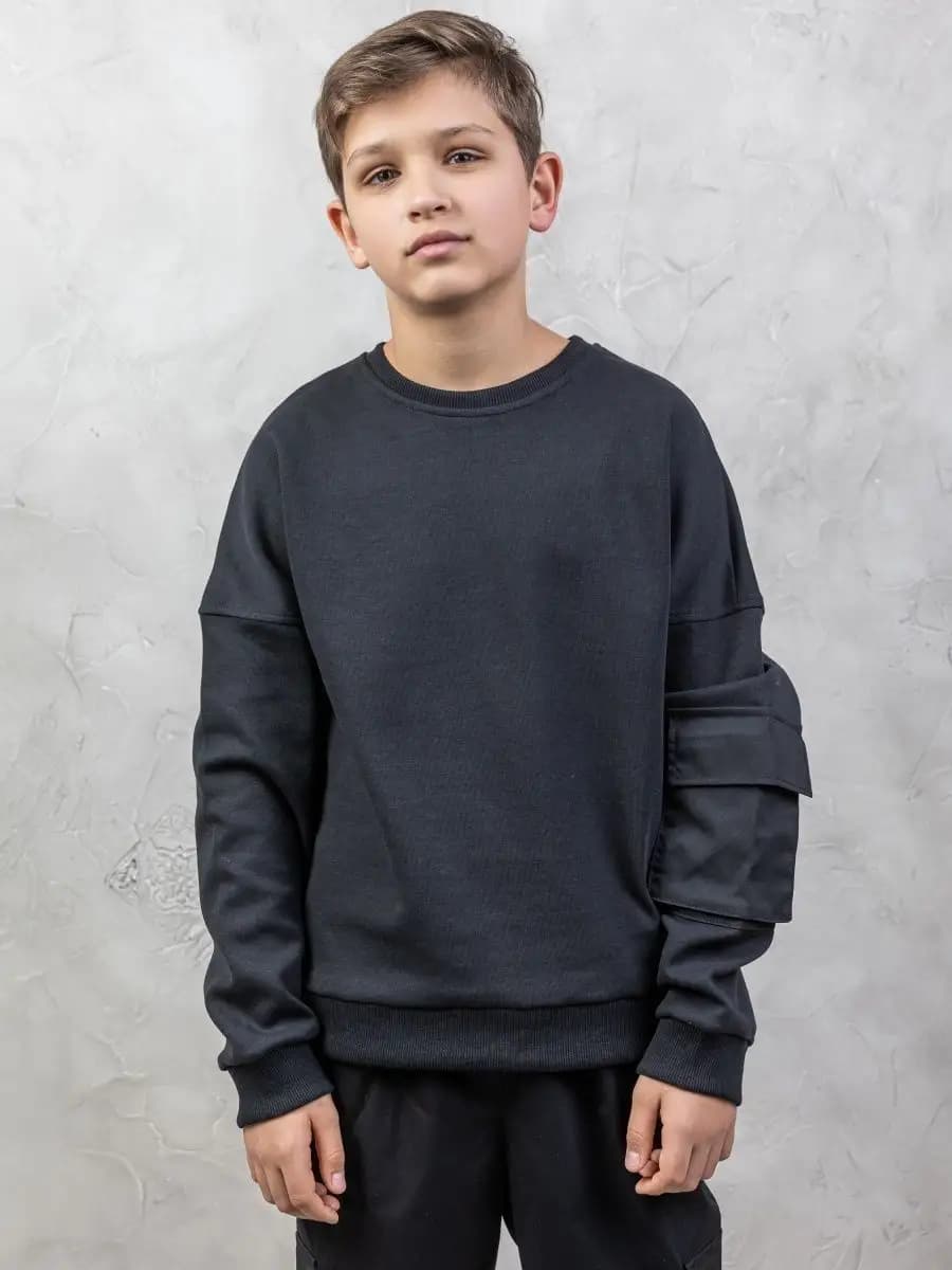 Джемпер свитшот оверсайз для подростка без начёса