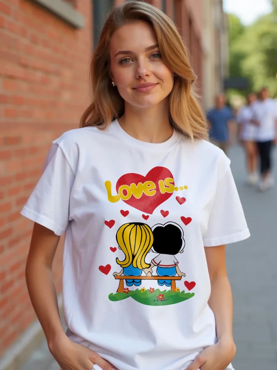 Оверсайз футболка с принтом Love is