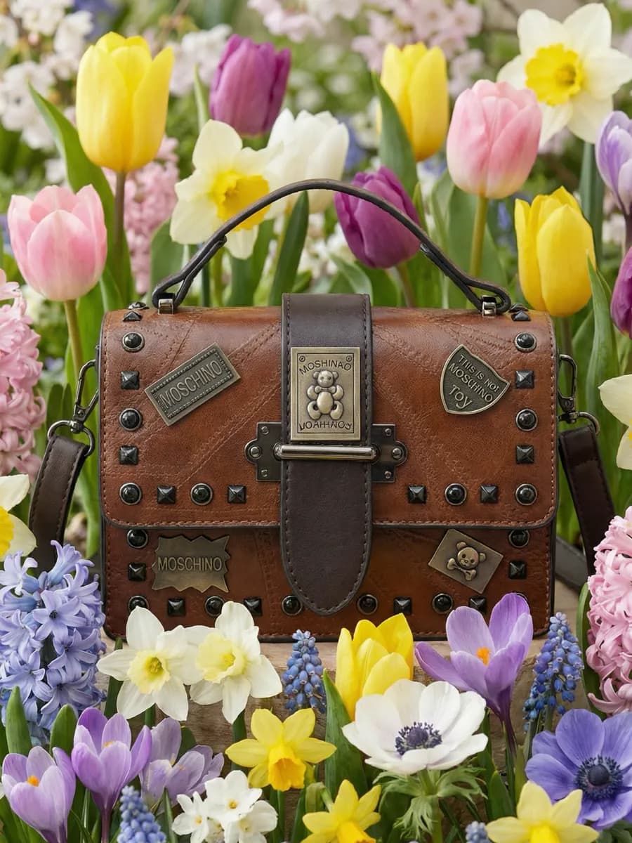 Сумка через плечо винтажная кожаная