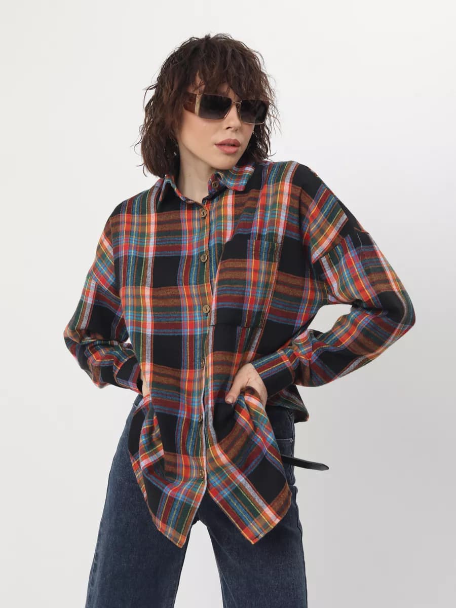 Клетчатая рубашка оверсайз