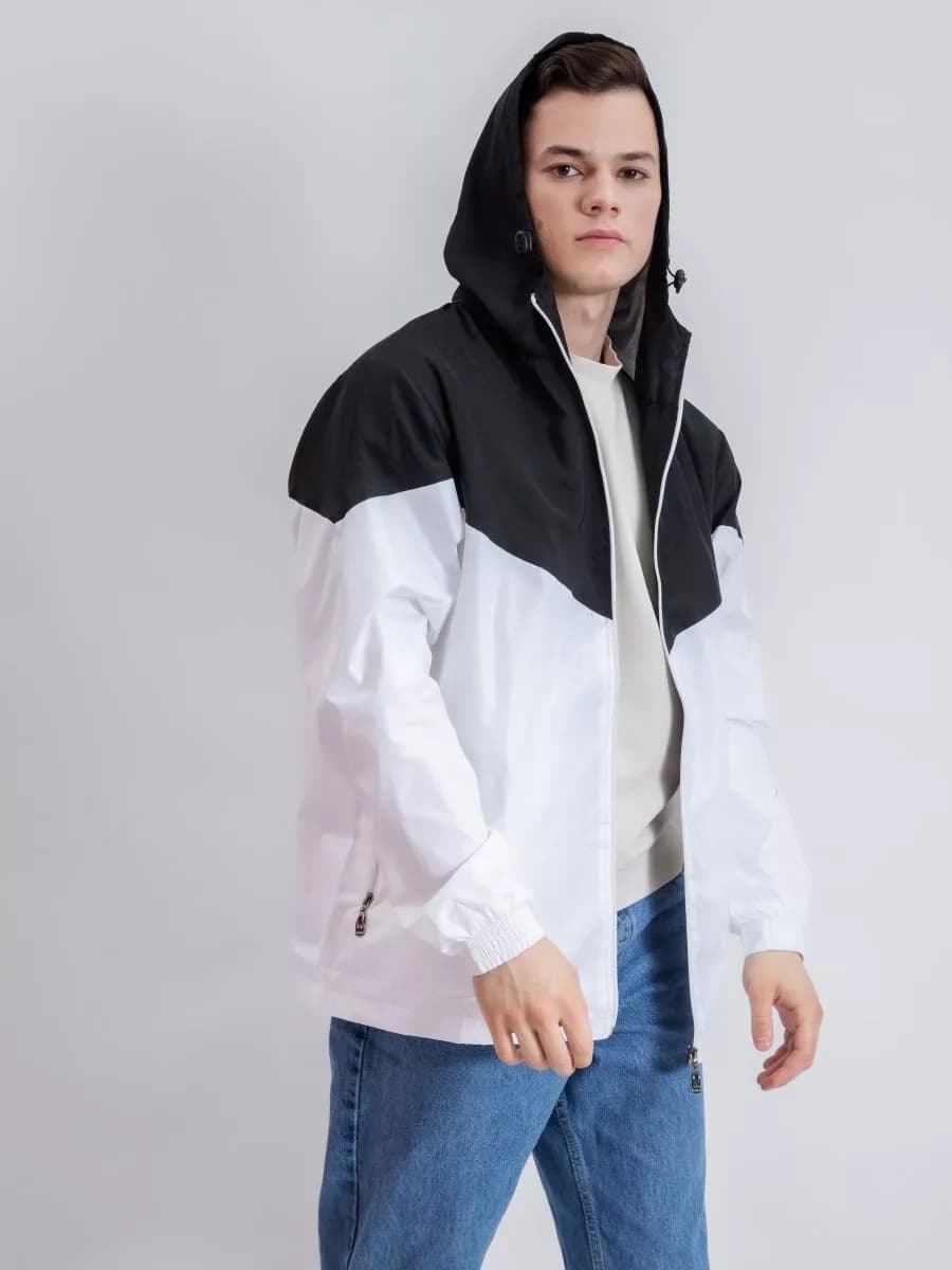 Ветровка с капюшоном спортивная оверсайз - фото 1