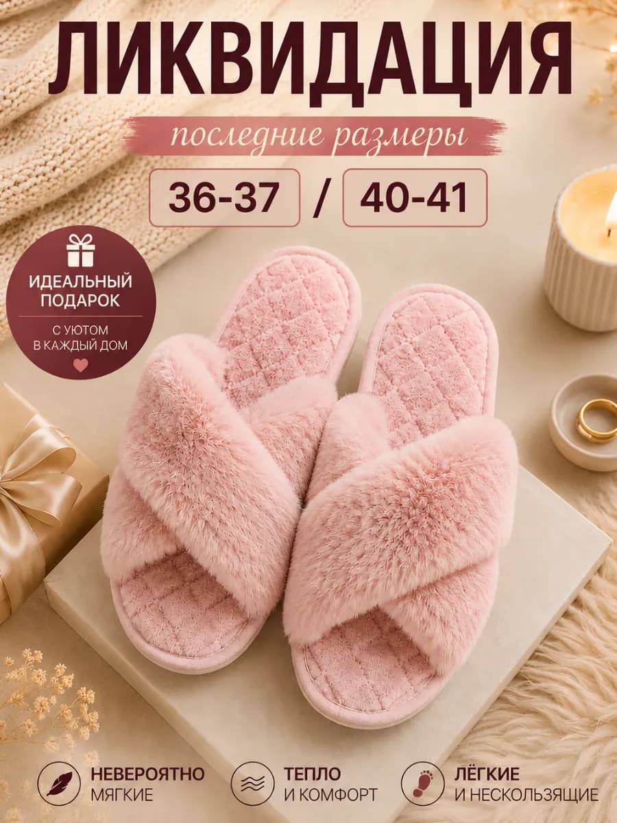 Тапочки домашние меховые