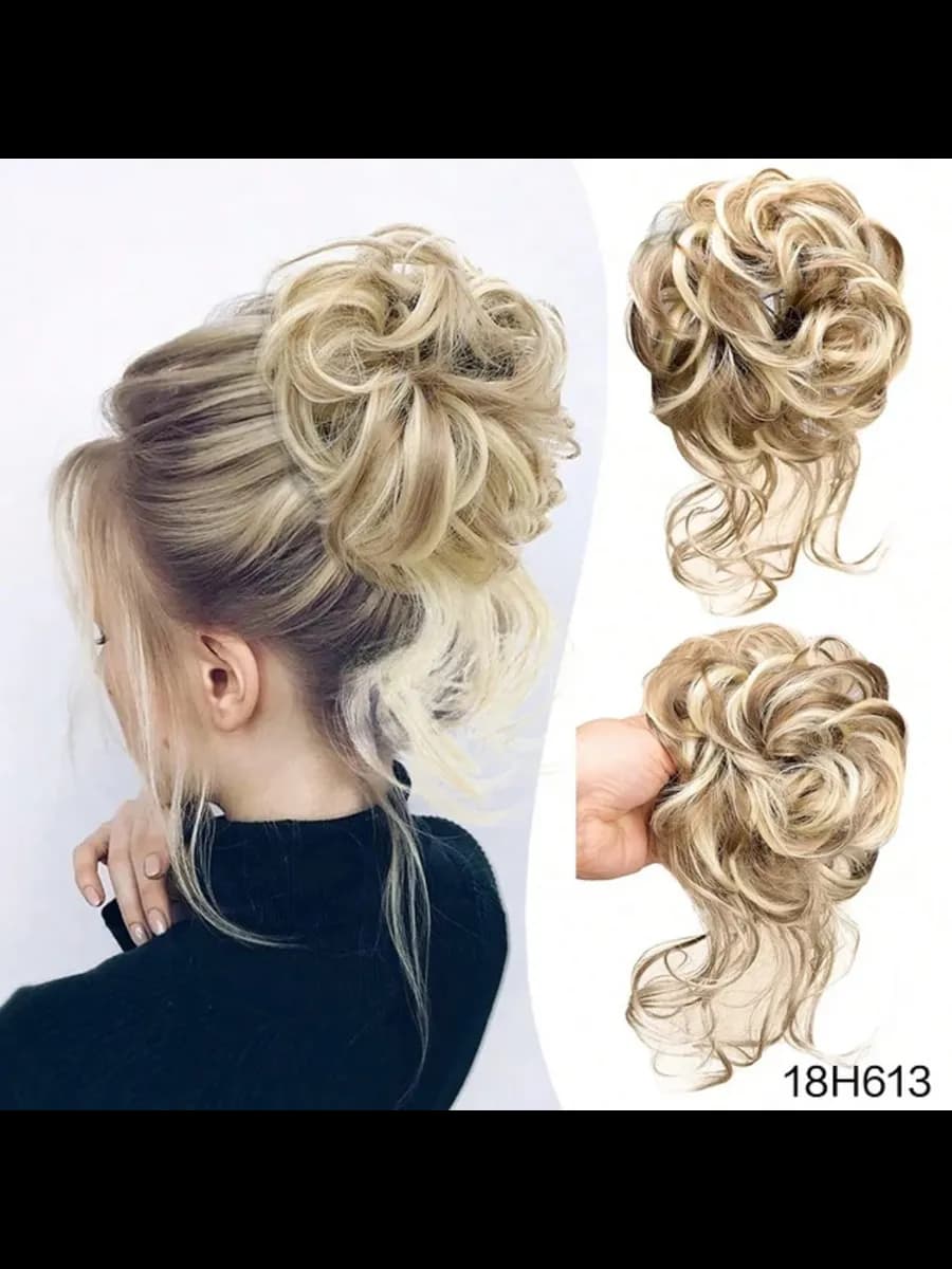 Шиньон, резинка для пучка накладной с локонами