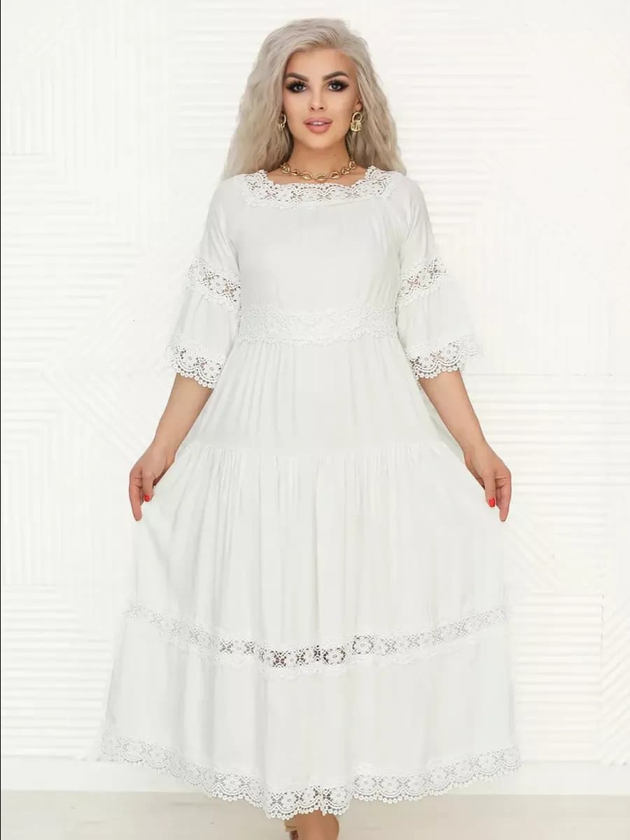 Платье длинное летнее из хлопка