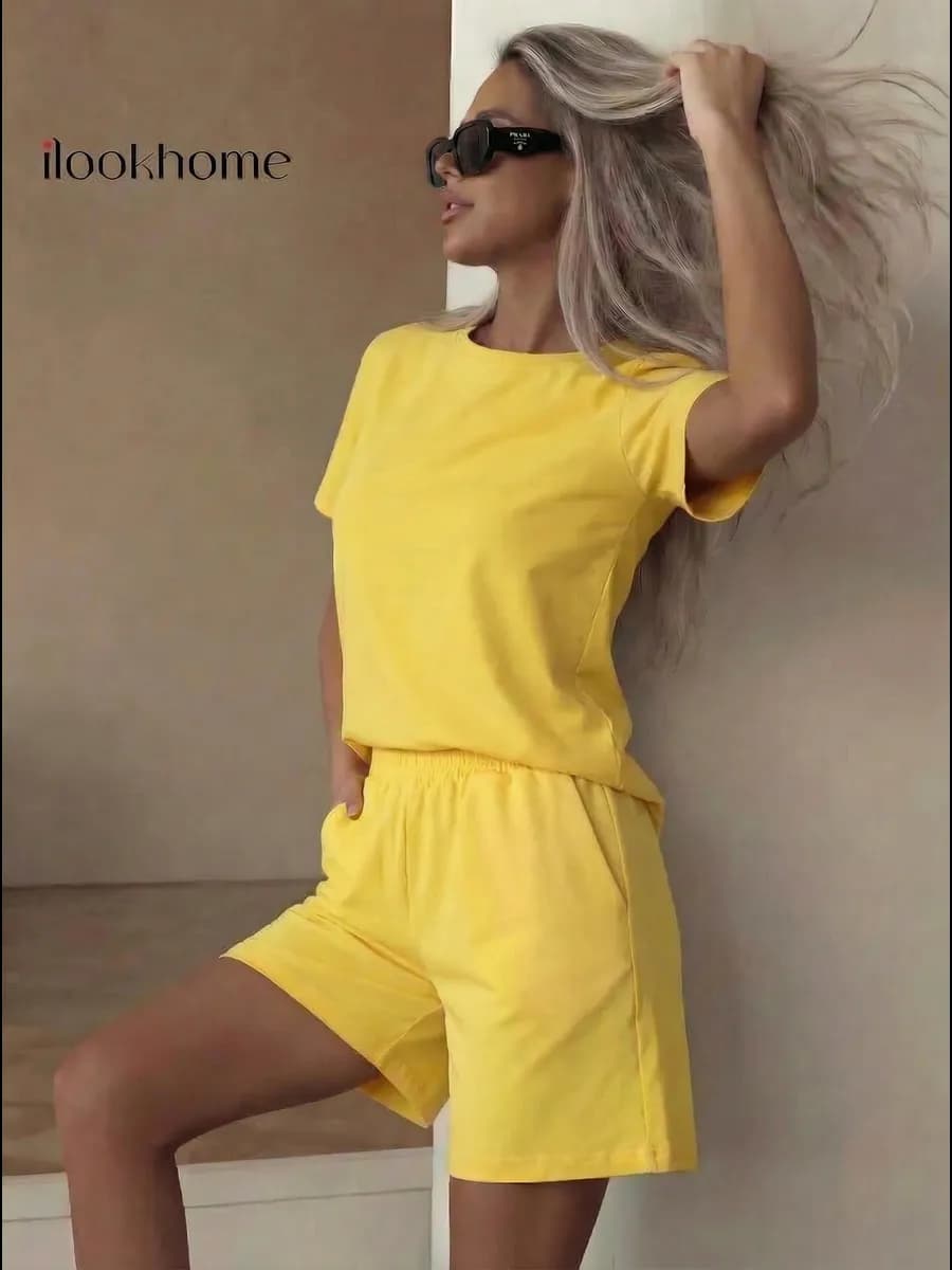 Костюм домашний с шортами и футболкой летний