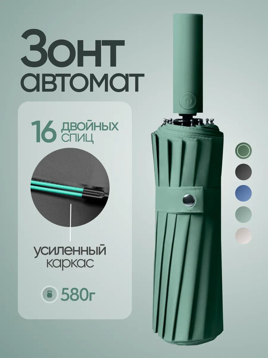 Зонт автомат складной двухсторонний антиветер