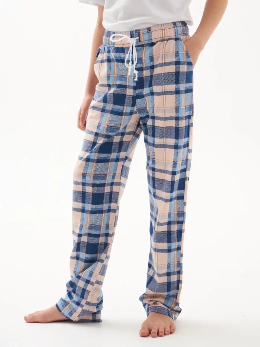 Брюки пижамные домашние детские в клетку