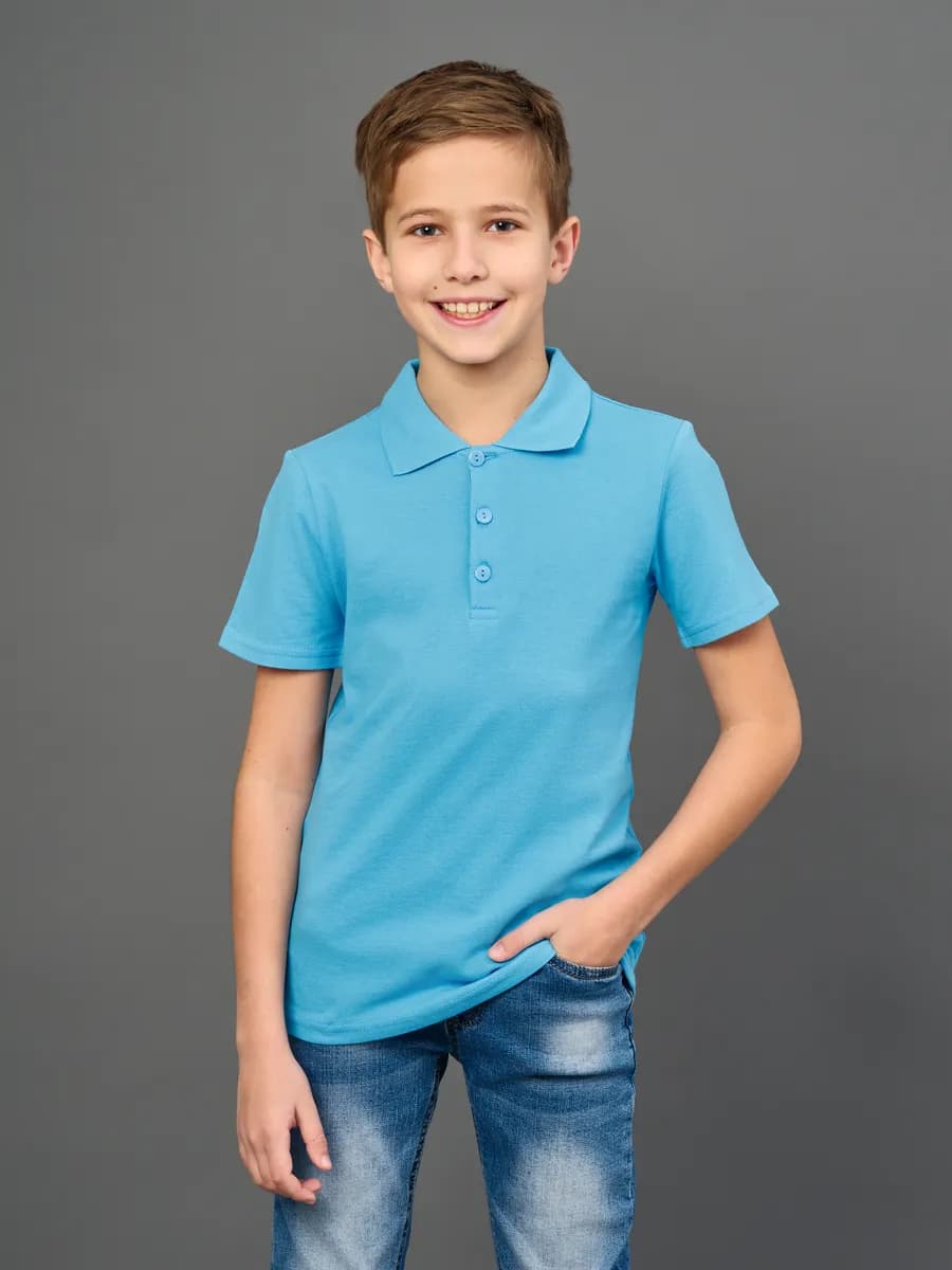 Футболка-поло однотонная