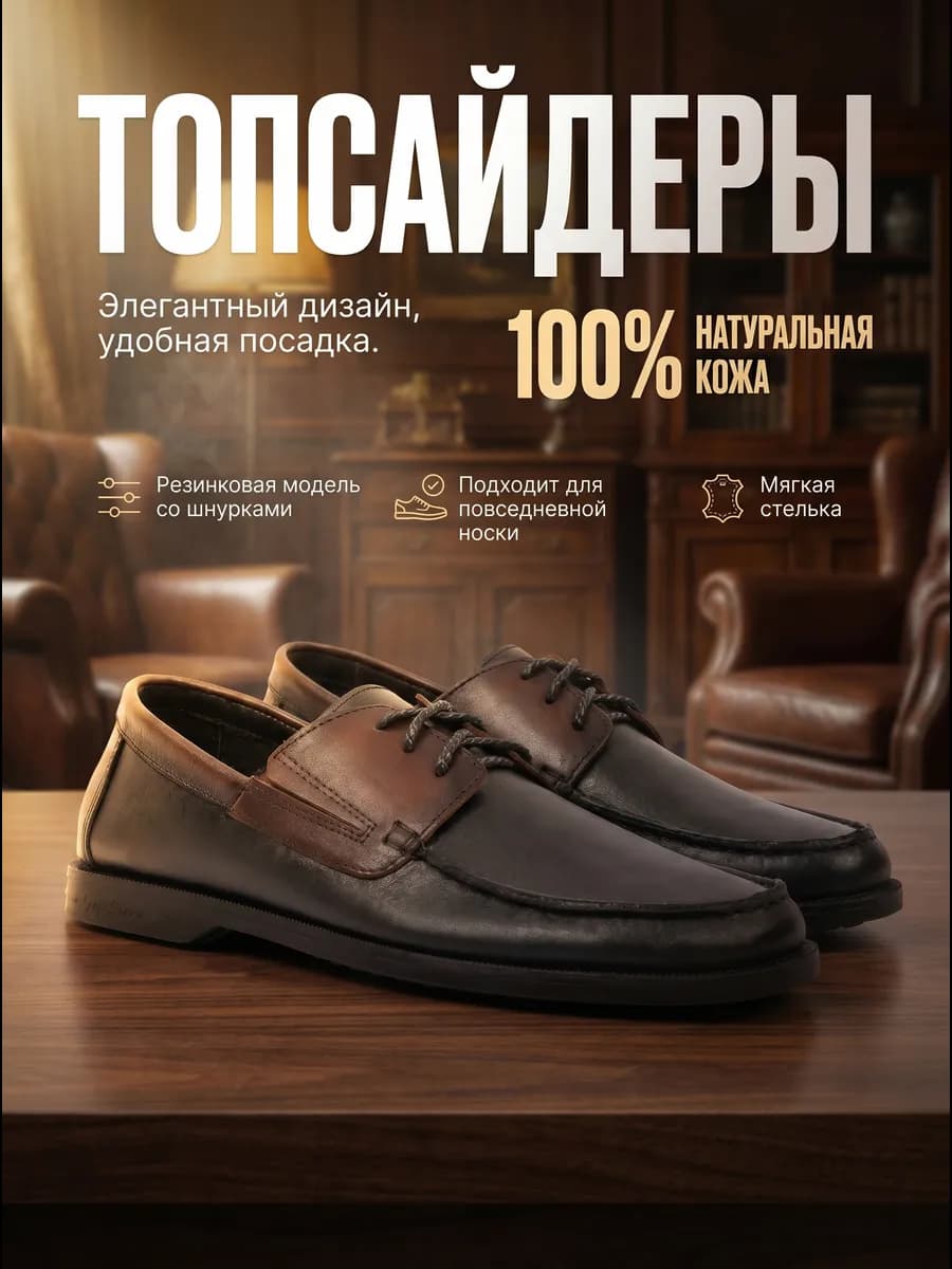 Топсайдеры и мокасины на лето кожаные