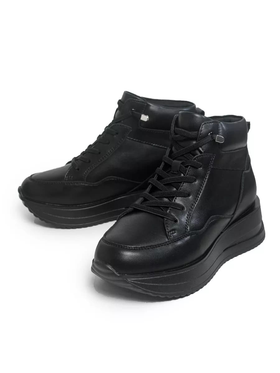 Кроссовки теплые кожаные легки на платформе