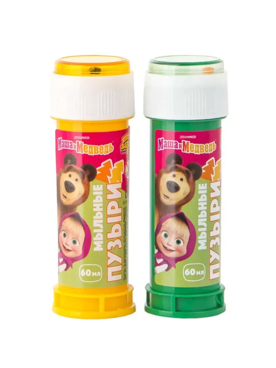 Мыльные пузыри Маша и Медведь набор 3 штуки, 60мл