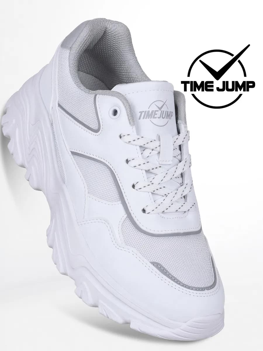 Кроссовки женские на высокой подошве белые дышащие - фото 1