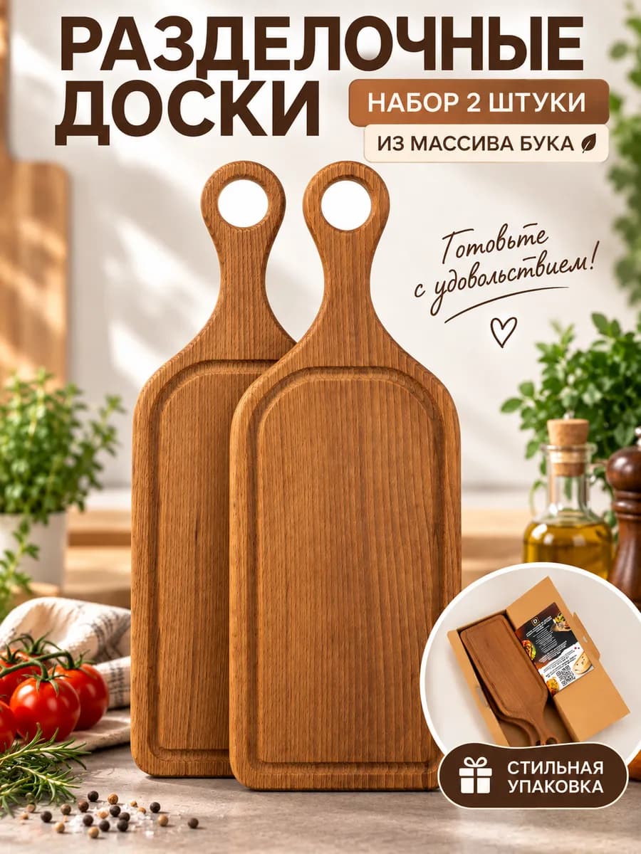Доска разделочная деревянная из массива бука