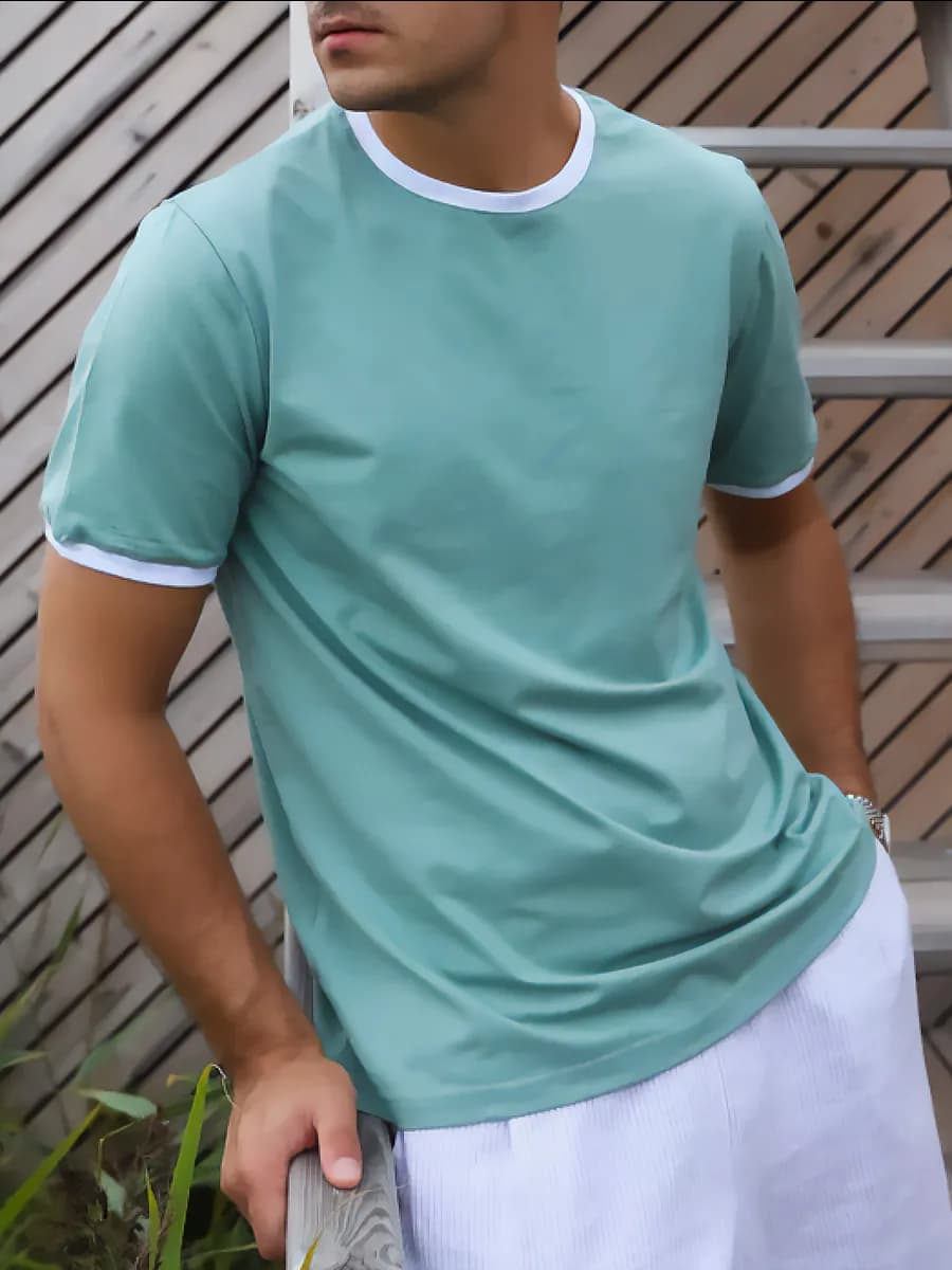 Футболка мужская хлопок премиум однотонная плотная стильная