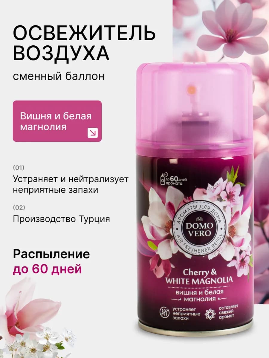 Освежитель воздуха Вишня-магнолия, сменный баллон 250мл
