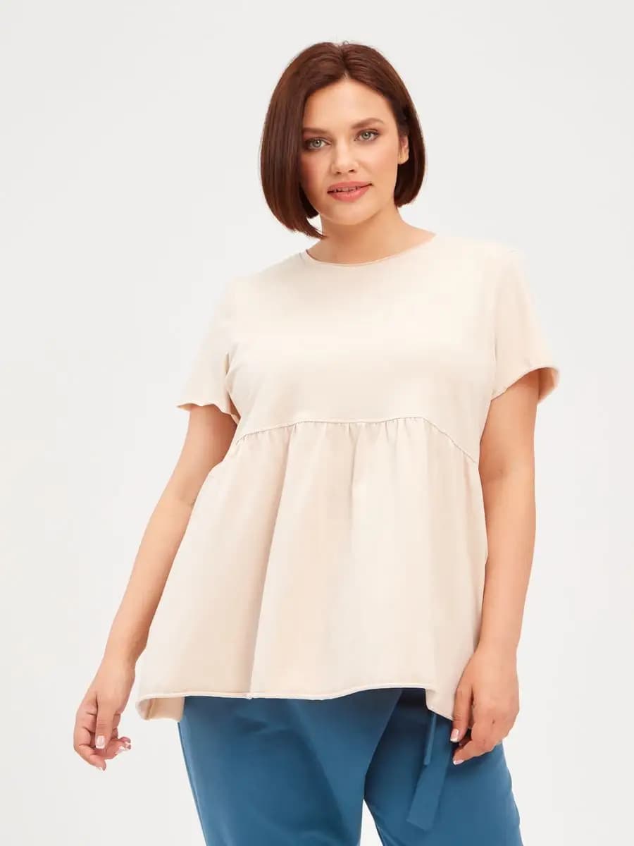 Футболка с баской оверсайз - фото 1