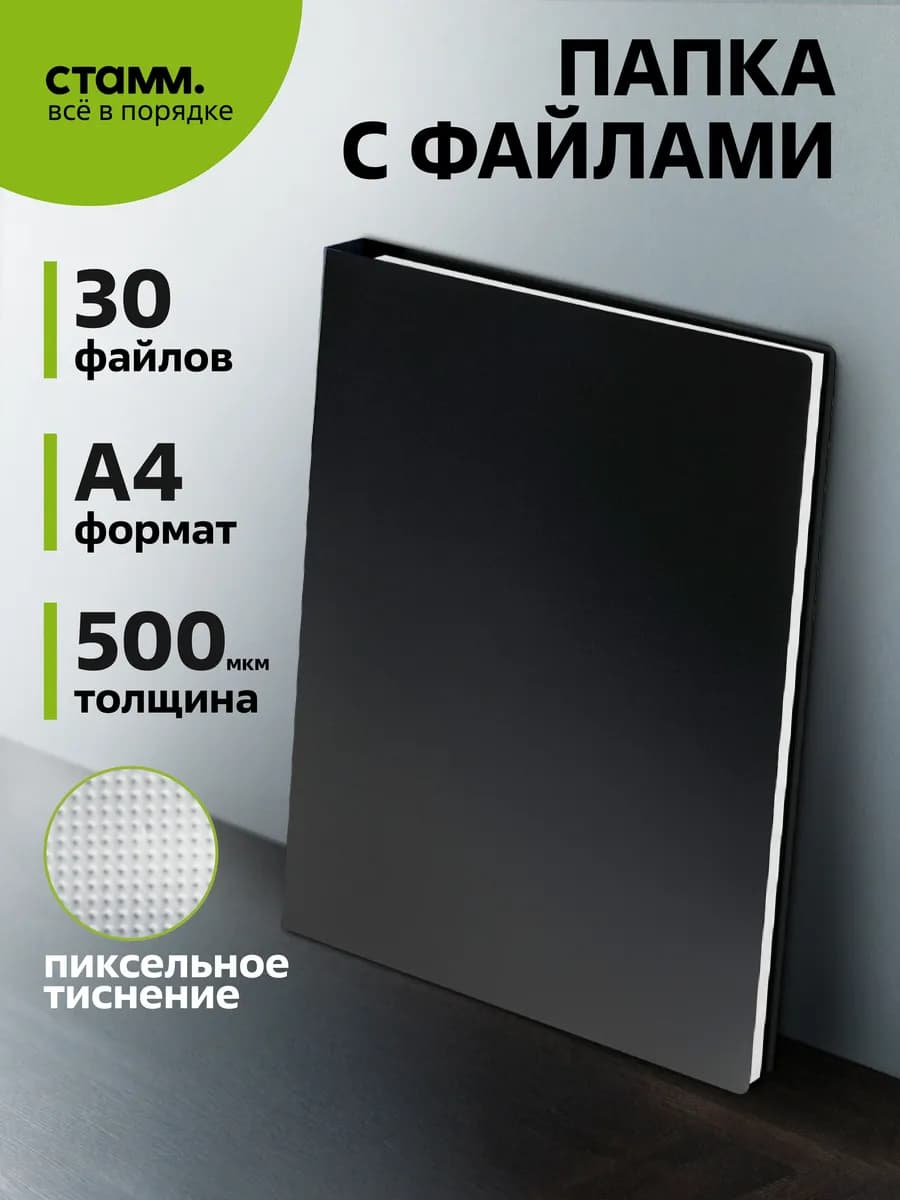 Папка с вкладышами А4 30 файлов для документов