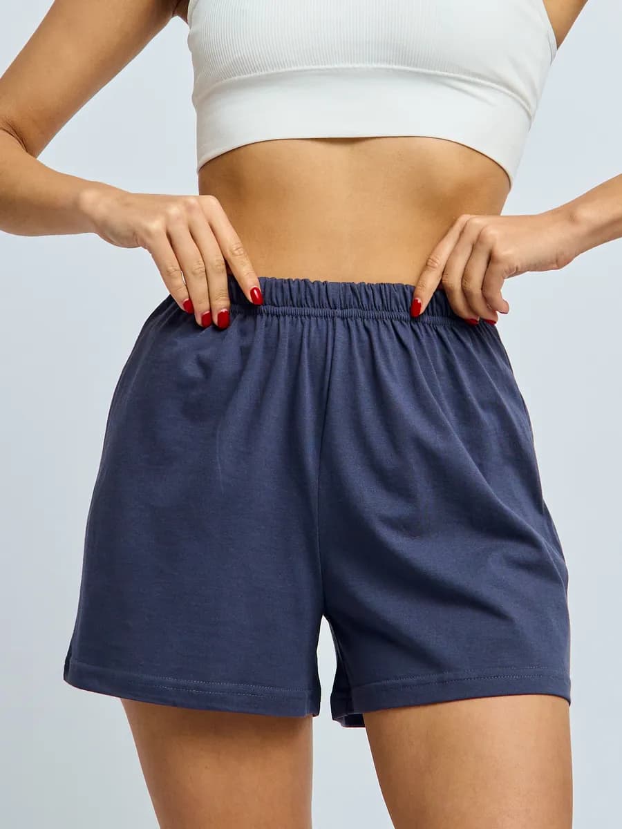 Шорты домашние на резинке пижамные короткие хлопок трикотаж