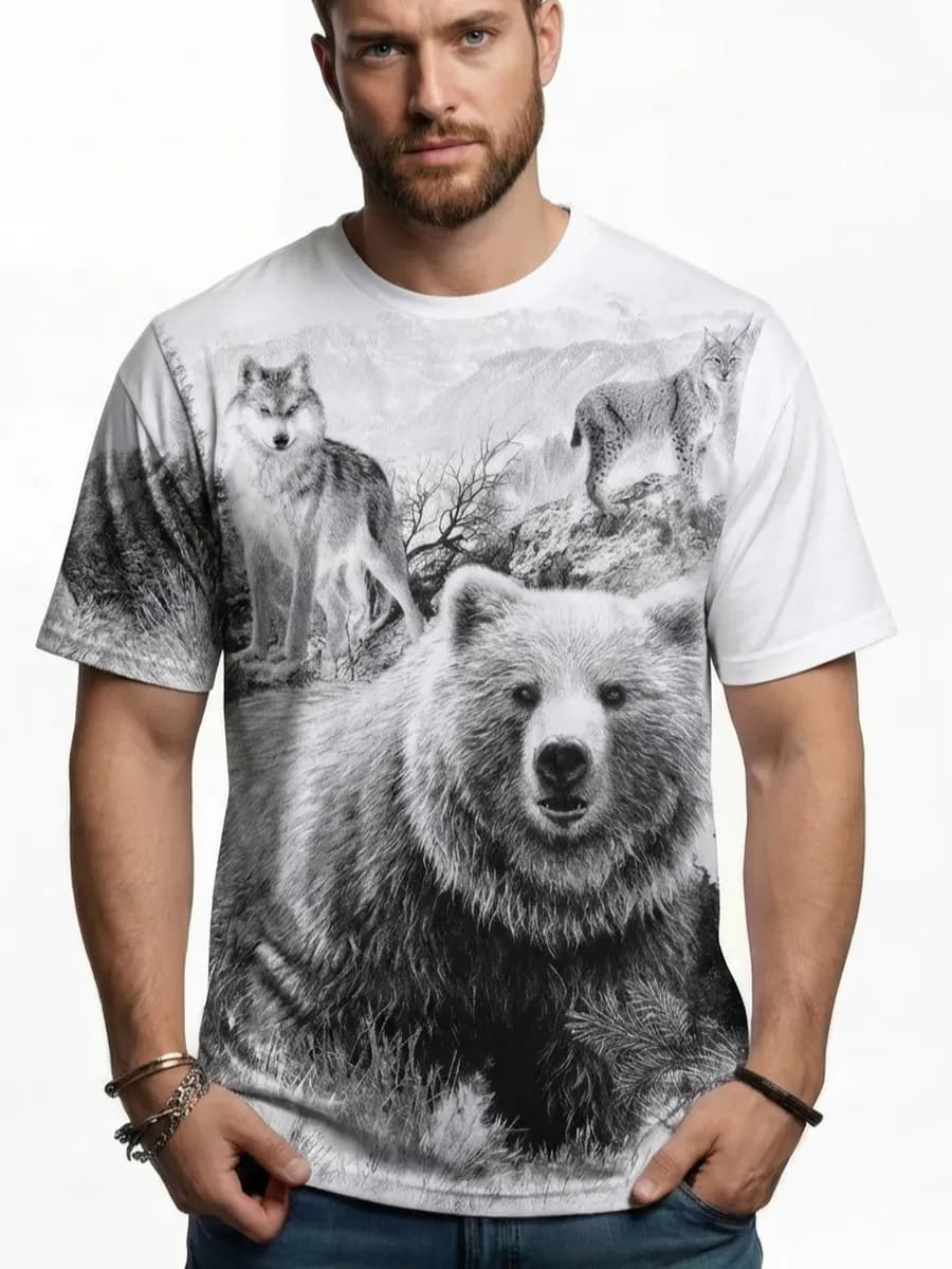 Футболка с принтом медведя