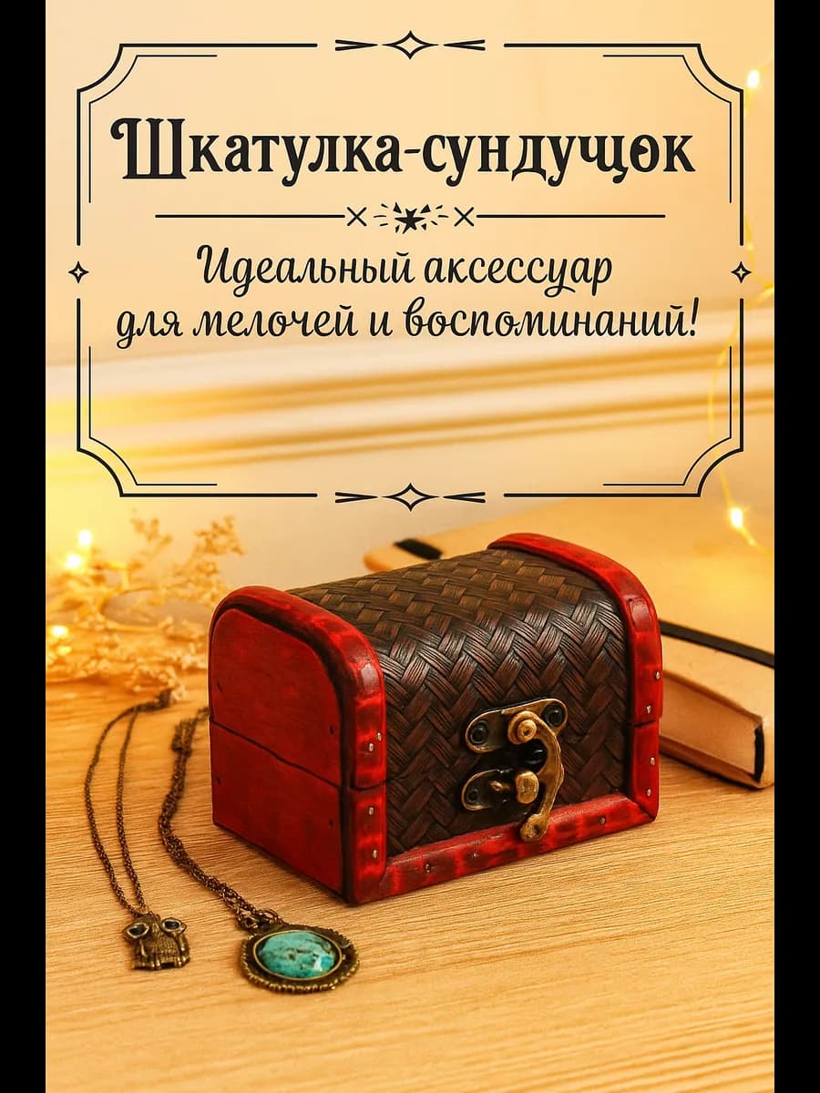 Шкатулка сундучок с заклепками
