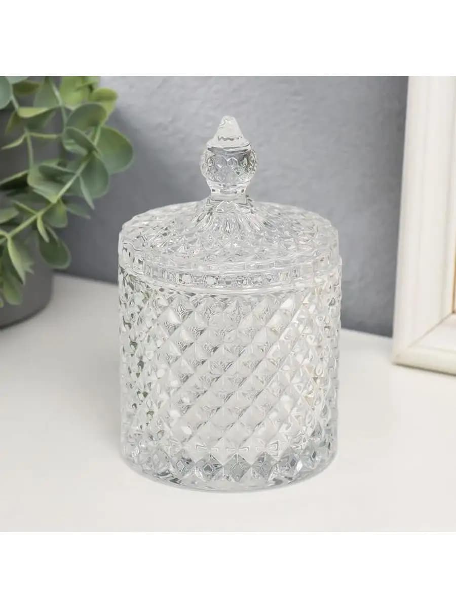 Органайзер косметический стеклянный для ватных дисков