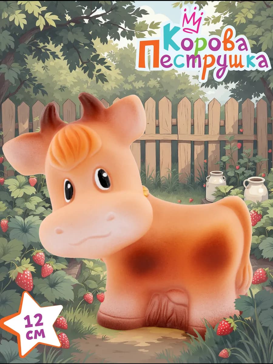 Резиновые игрушки для малышей и ванной Корова 12 см
