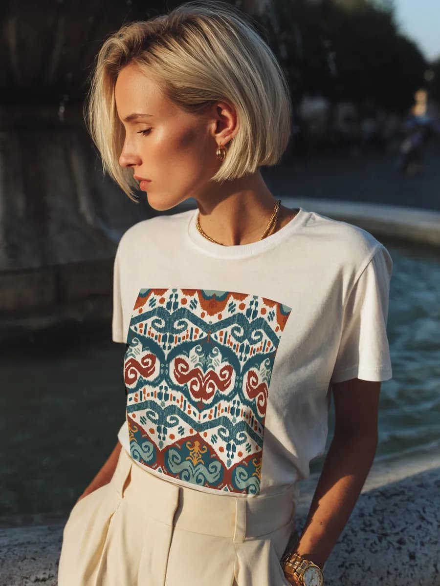 Футболка хлопковая нарядная с принтом весенняя