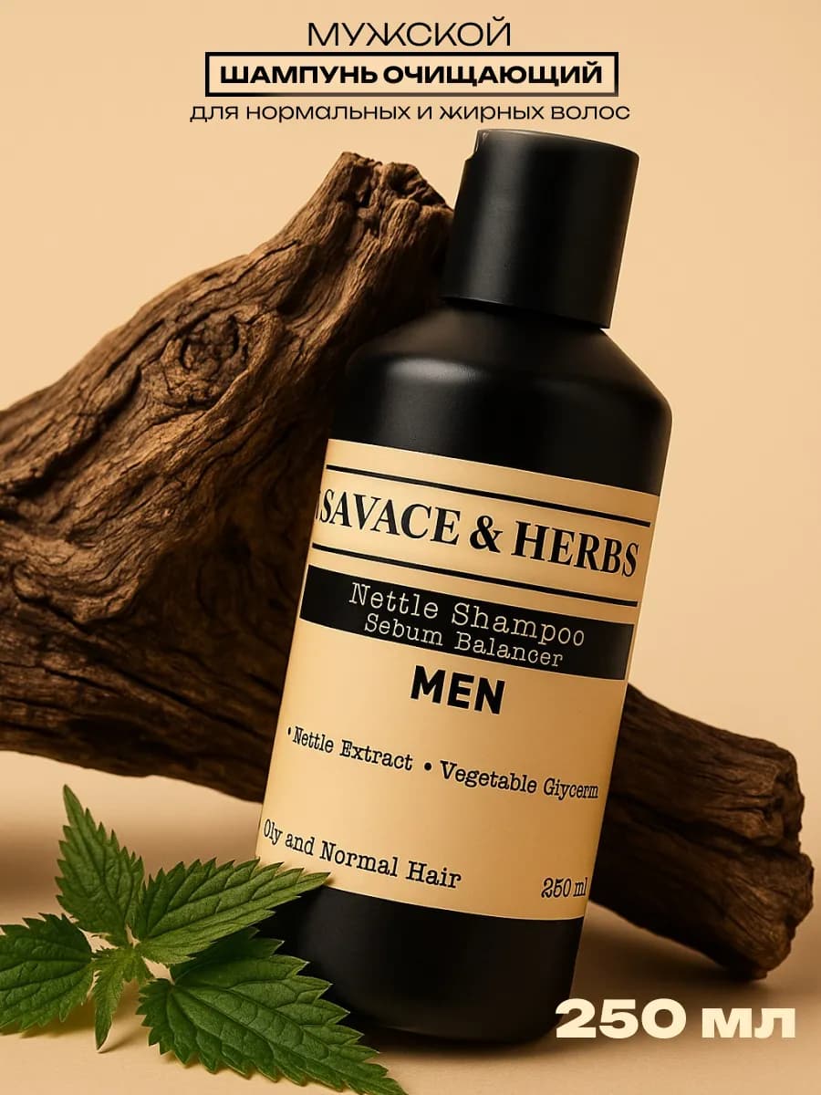 Шампунь мужской для жирных волос, 250 мл