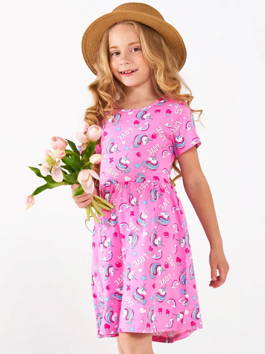 Трикотажное платье для девочки в садик или для дома - фото 1