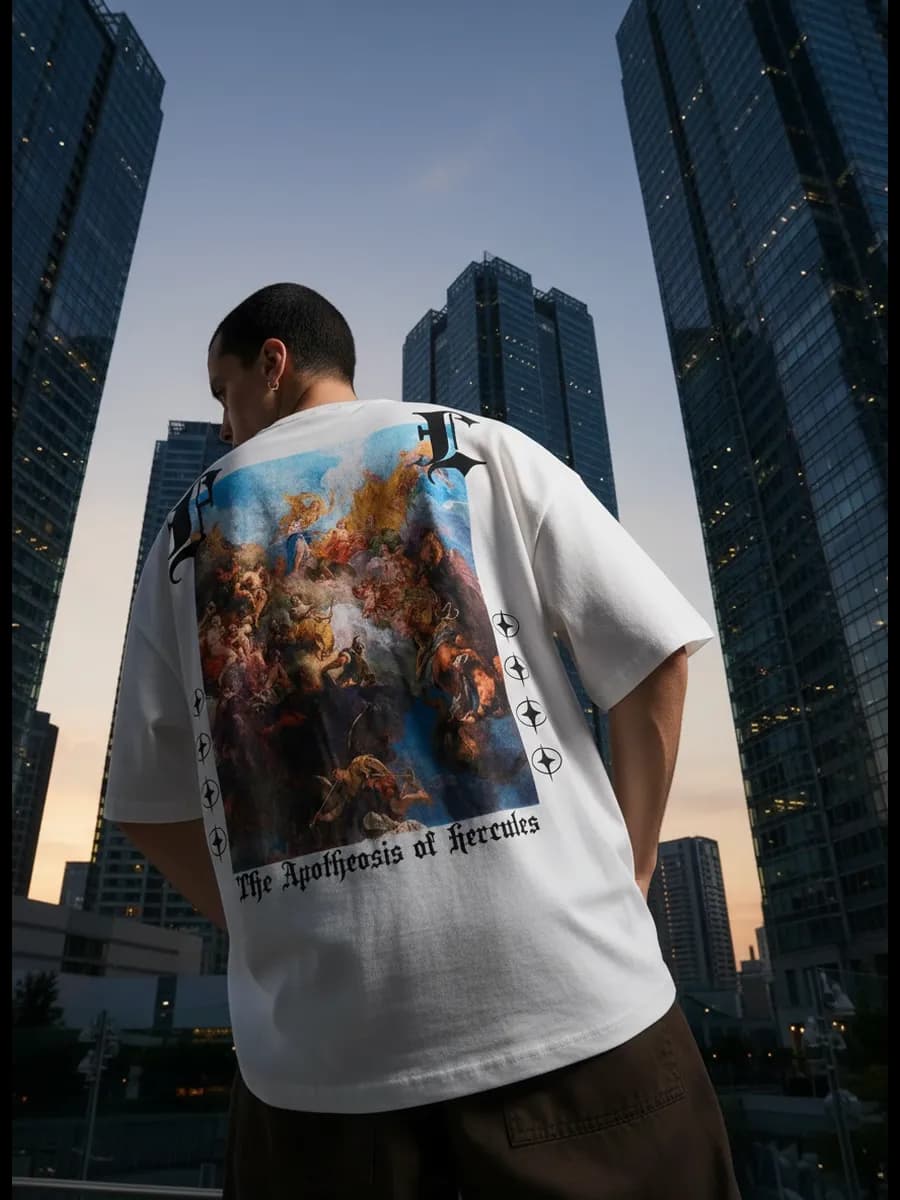 Футболка оверсайз с принтом на спине