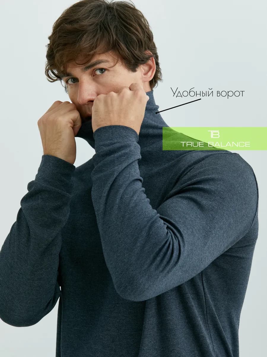 Водолазка с горлом и длинным рукавом утепленная - фото 1