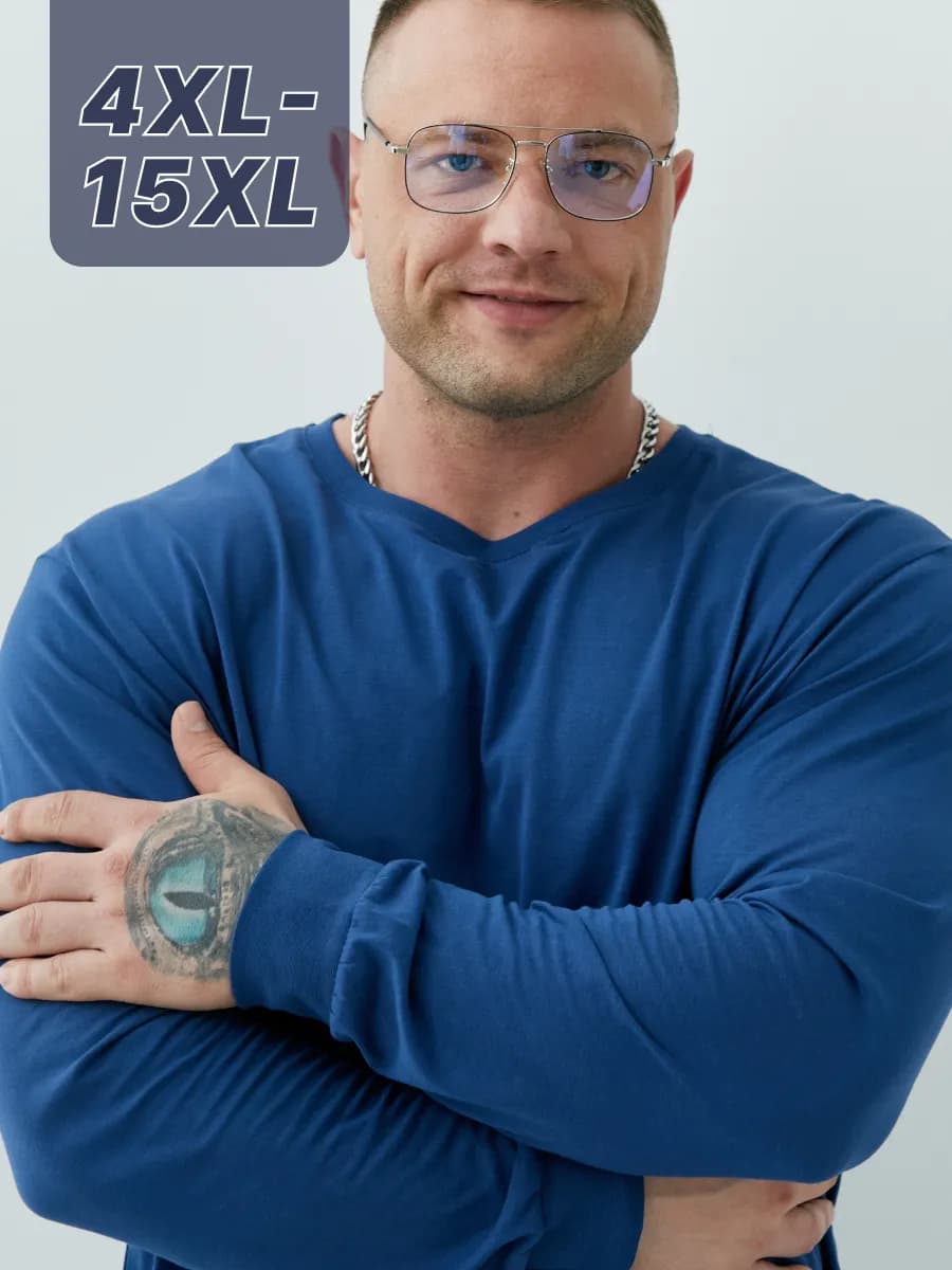 Лонгслив большие размеры из 100% хлопка