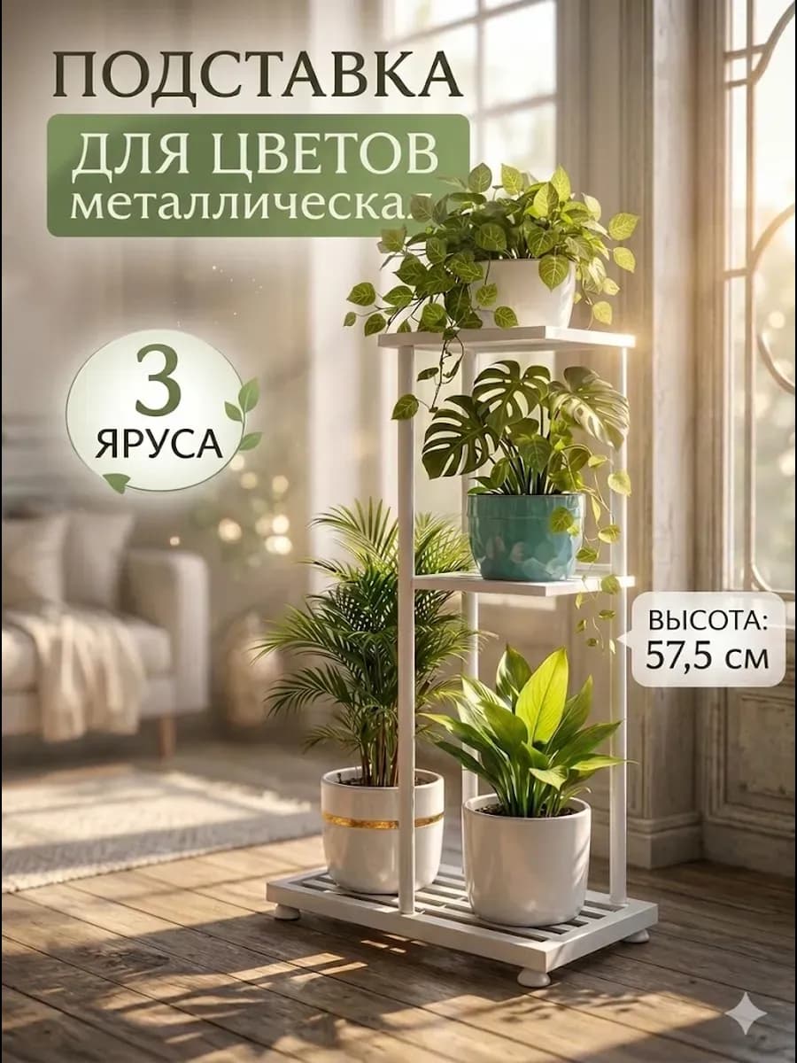 Подставка для цветов напольная этажерка для растений