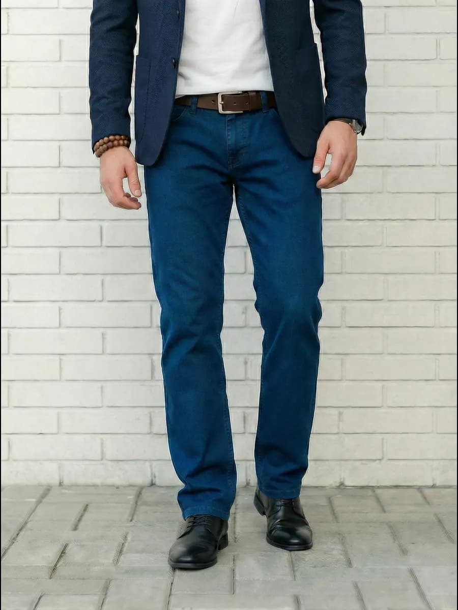 Джинсы классические прямые синие