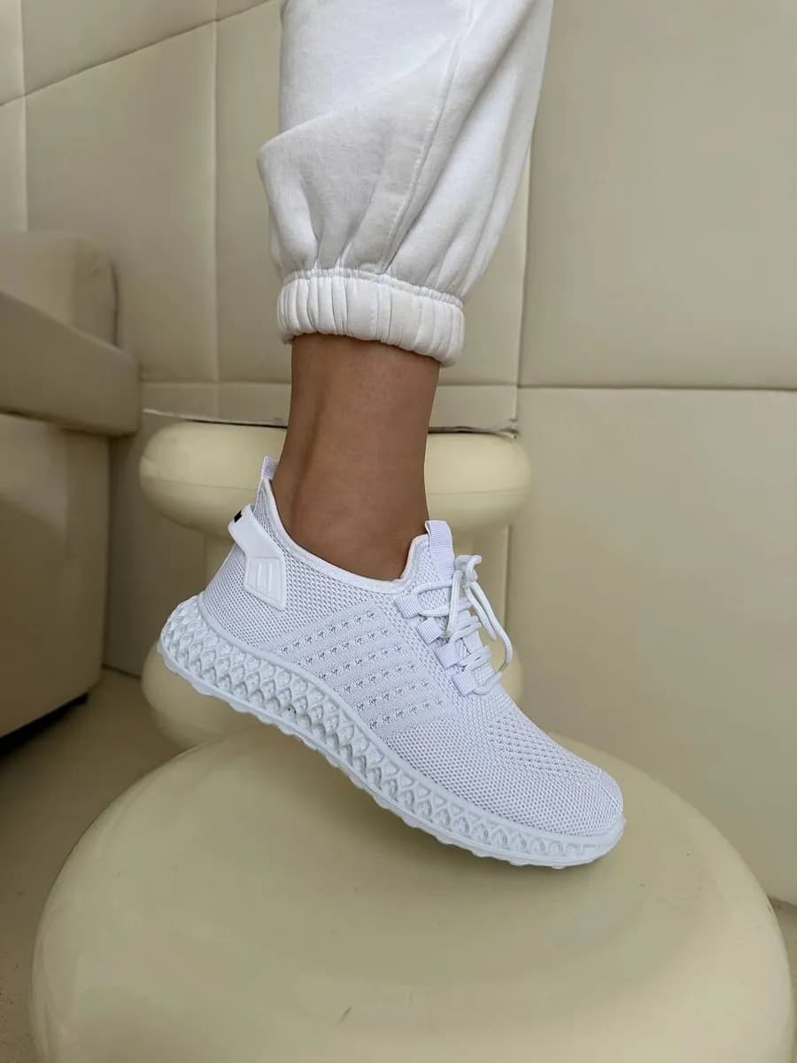 Кроссовки женские белые текстильные дышащие летние - фото 1