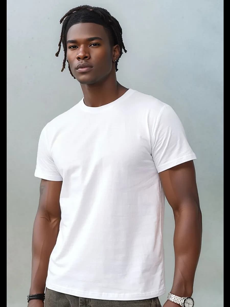 Футболка белая однотонная базовая хлопок