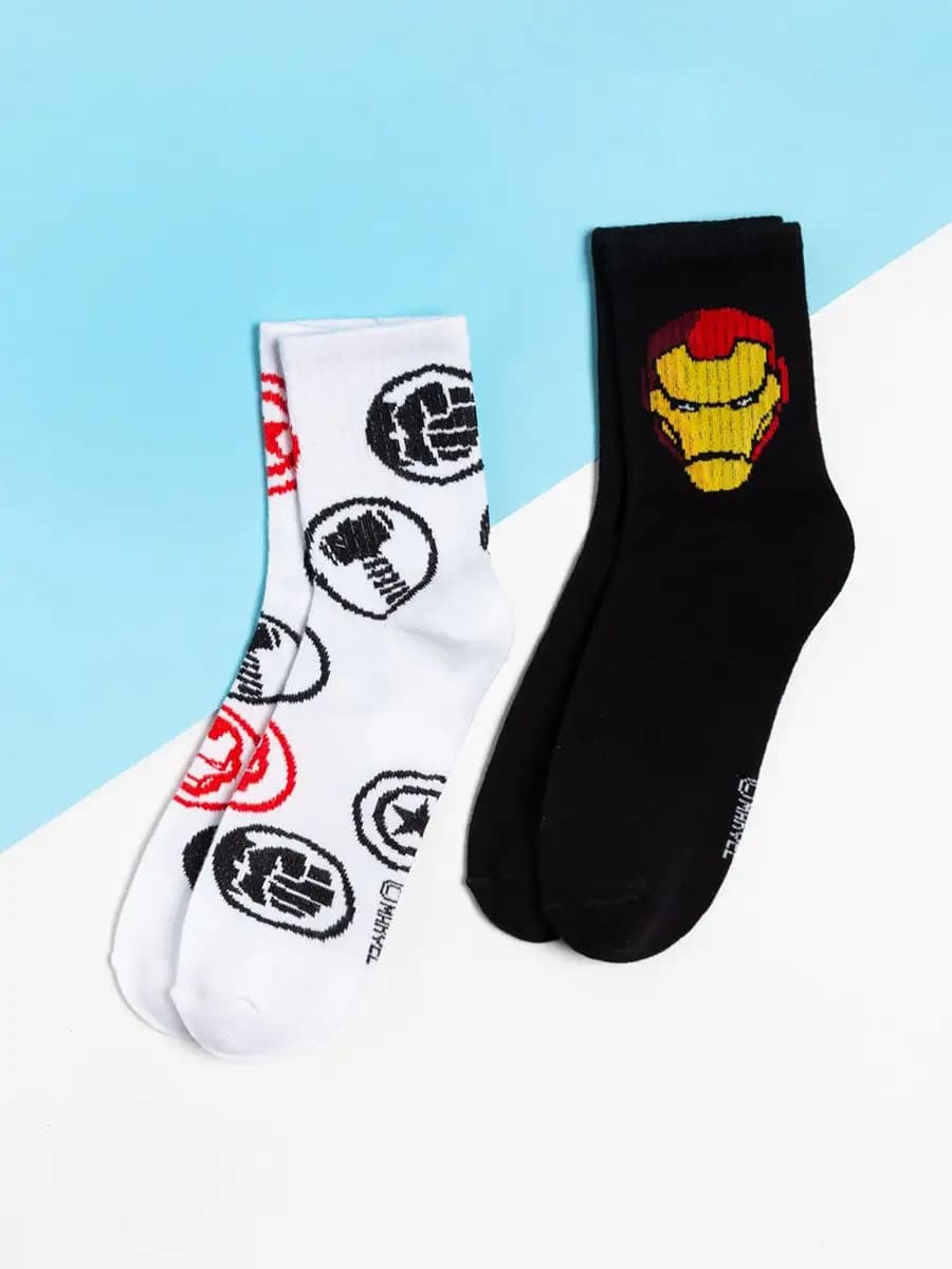 Носки детские набор в школу с принтом