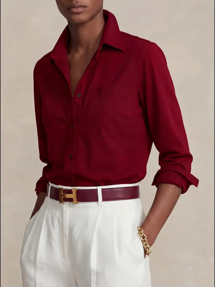 Рубашка классическая для офиса летняя - фото 1