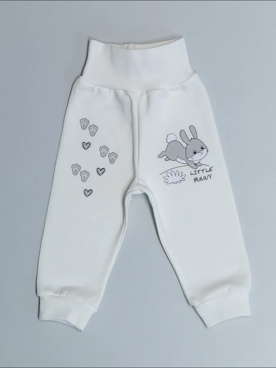 Брюки для новорожденных из футера с начесом - фото 1