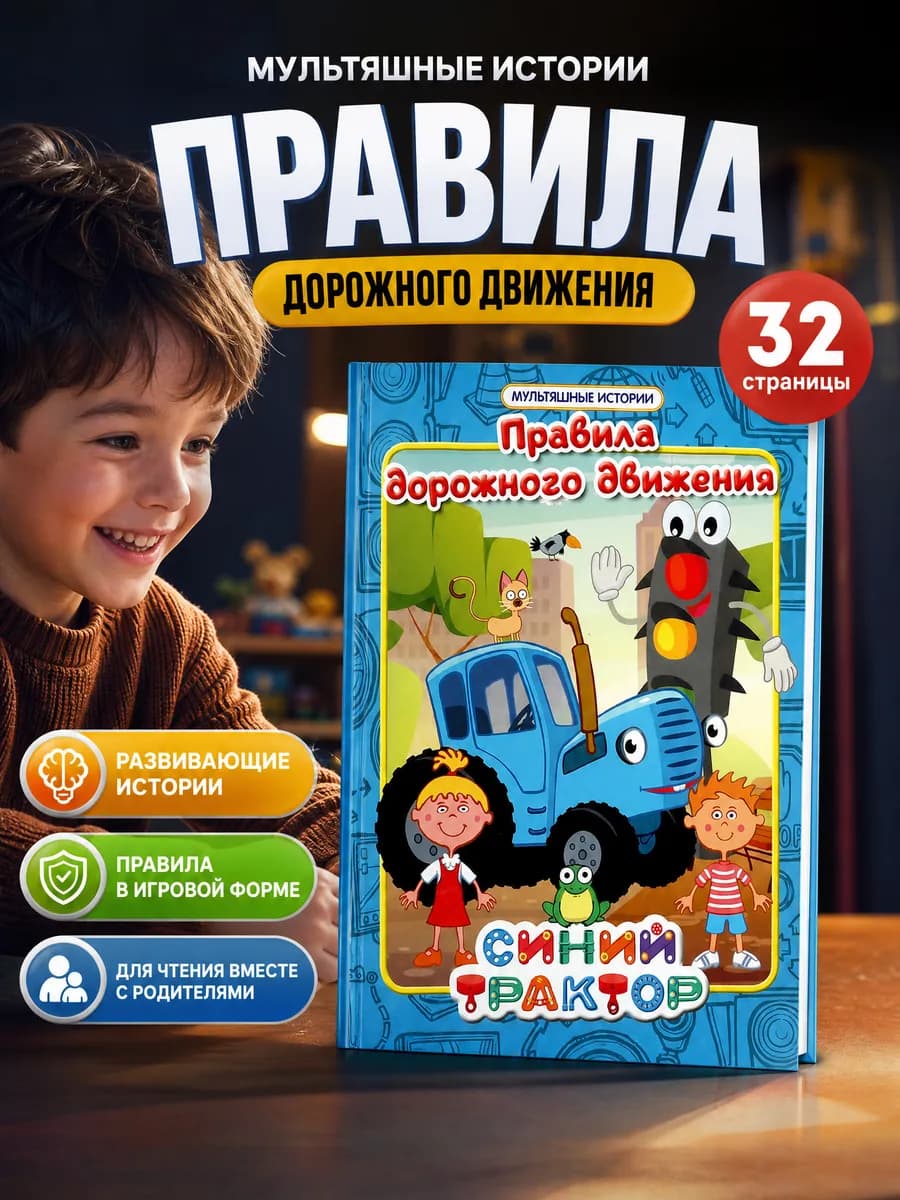 Книга для малышей Синий трактор развивающая с картинками