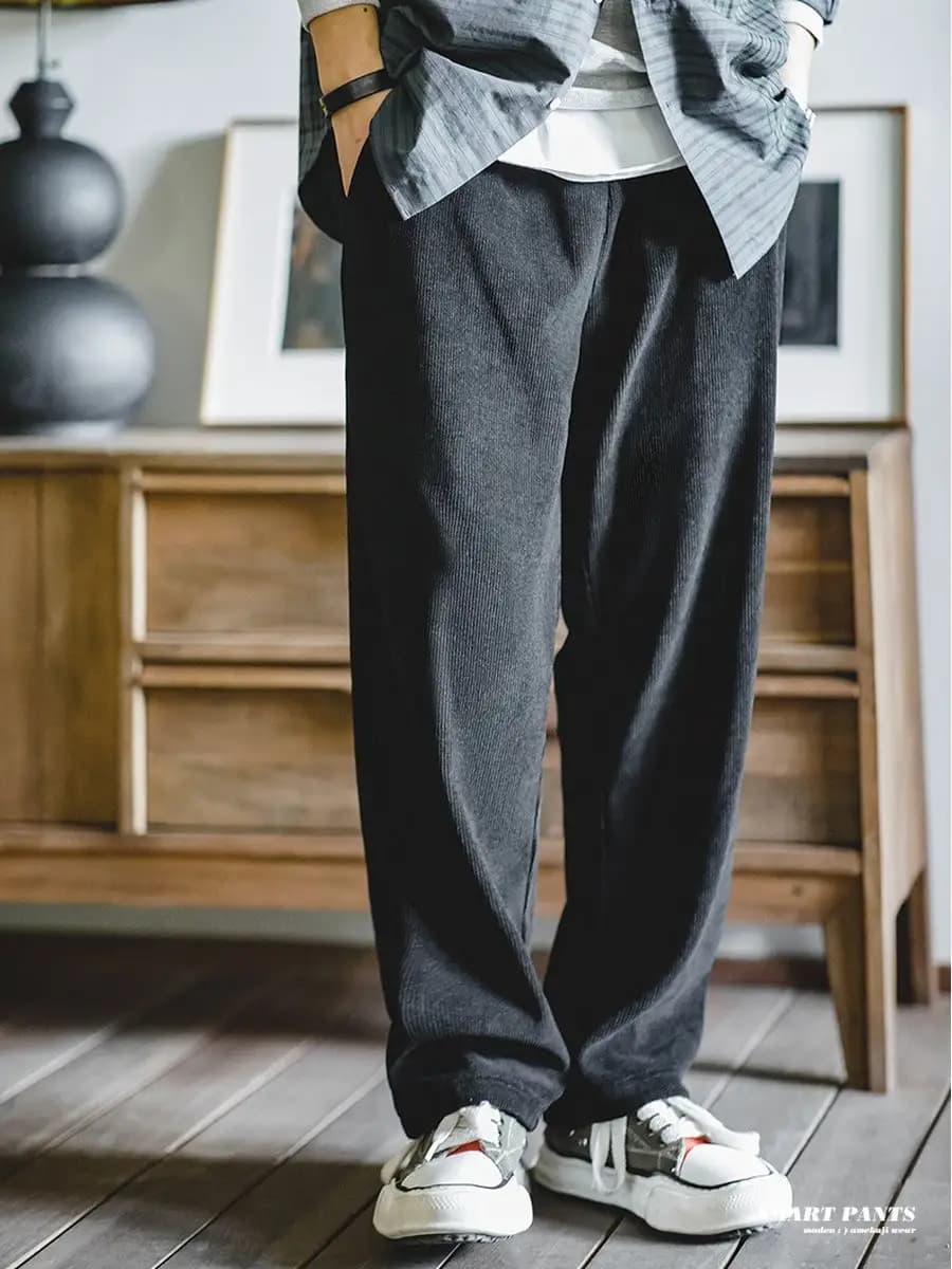 Брюки вельветовые широкие на резинке