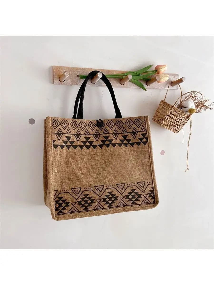 Повседневная Сумка шоппер пляжная из джута