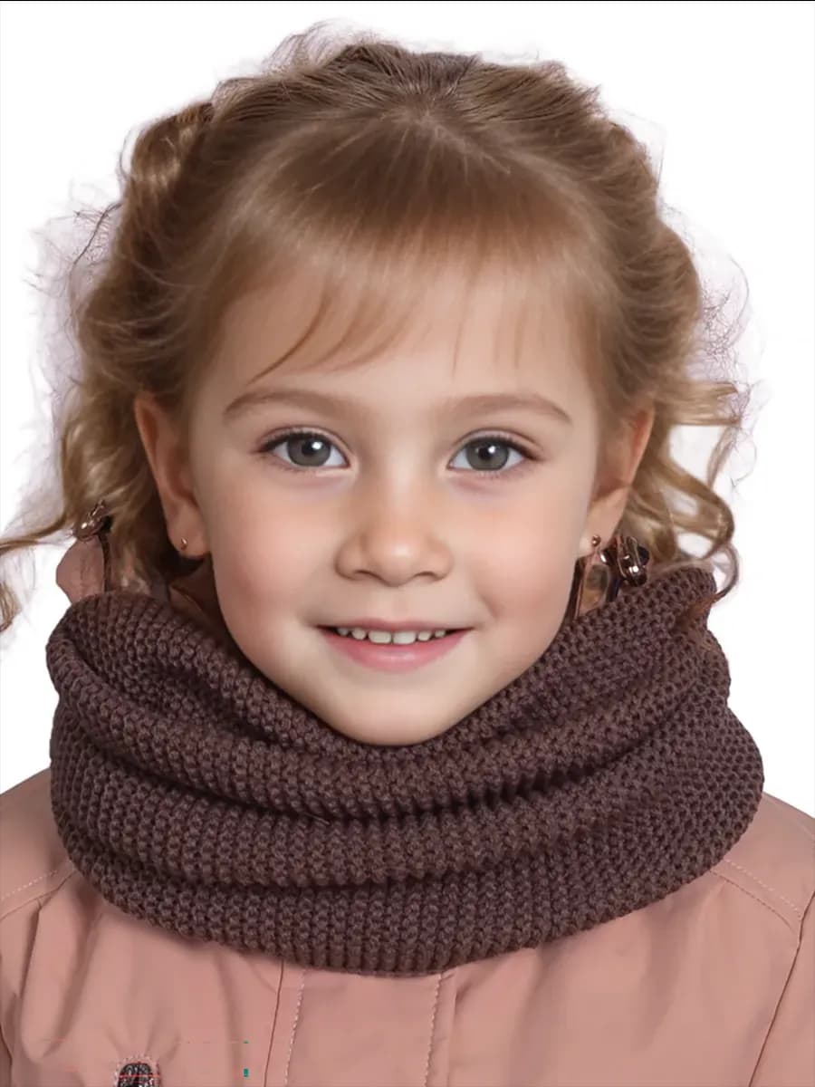 Снуд детский вязаный осенний - фото 1