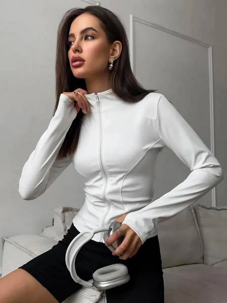 Рашгард спортивный на молнии для фитнеса - фото 1