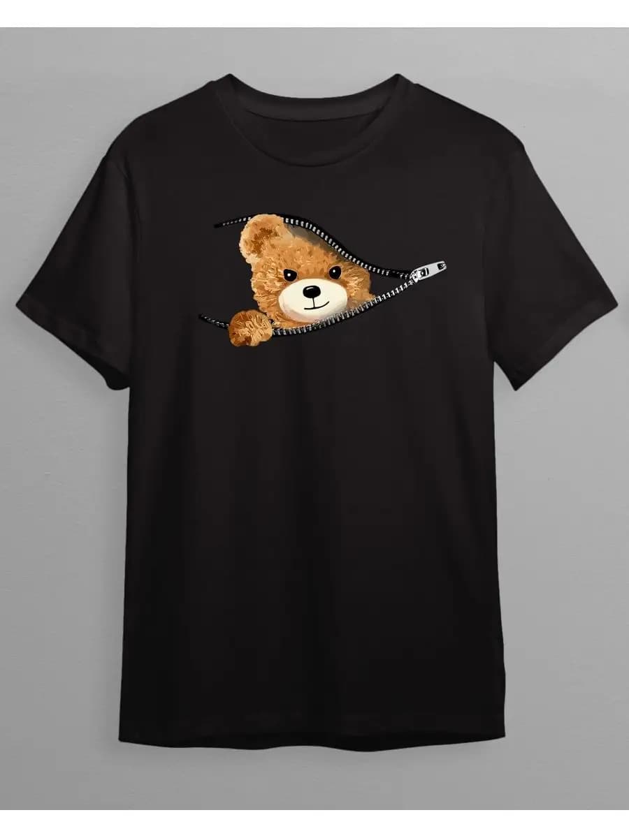 Футболка плотная хлопок с принтом мишки