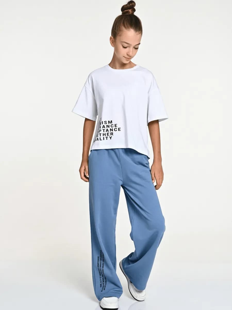 Костюм спортивный с брюками палаццо летний