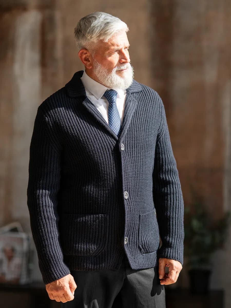 Кардиган крупной вязки пиджак