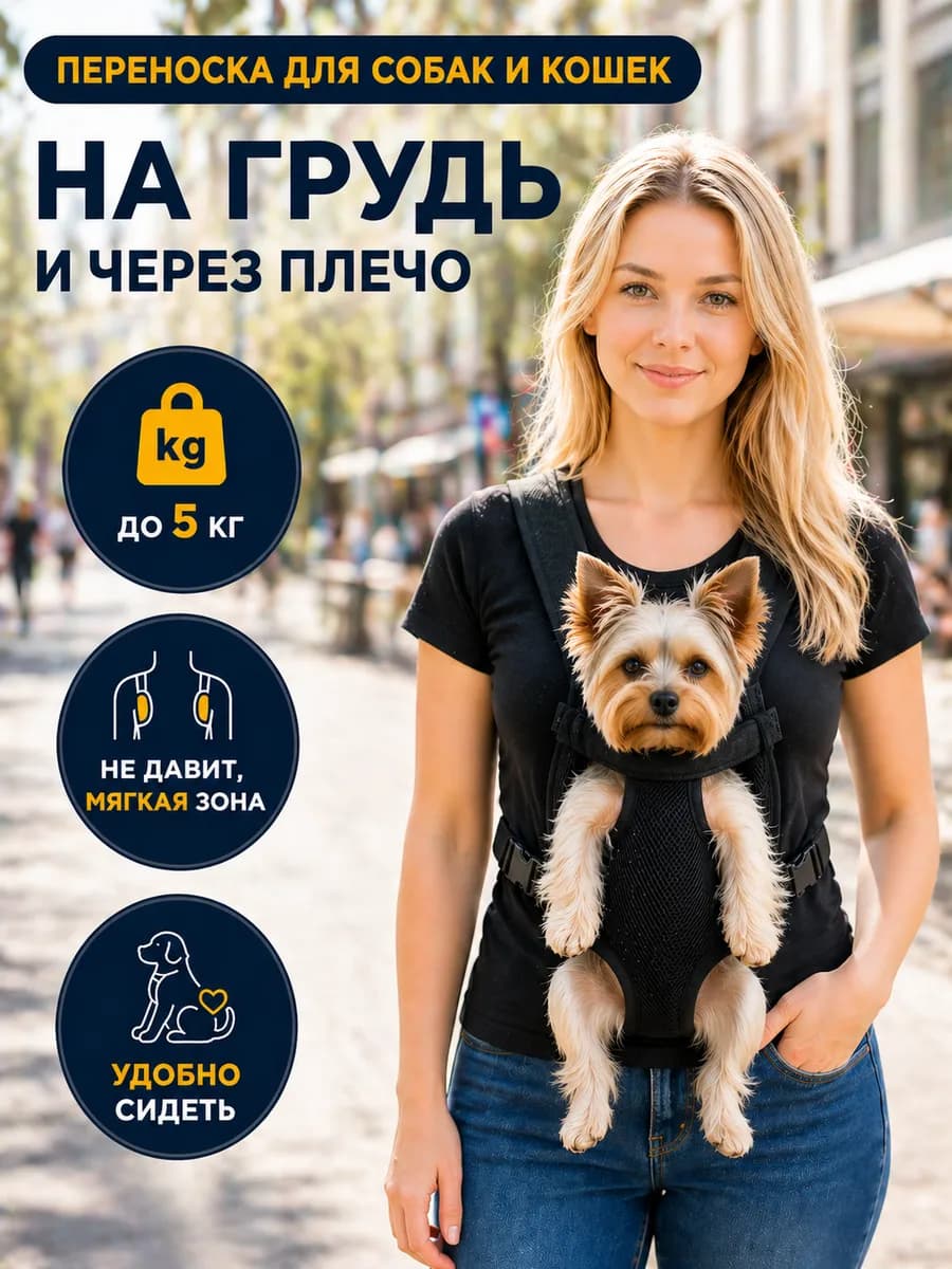 Сумка переноска для собак до 5 кг