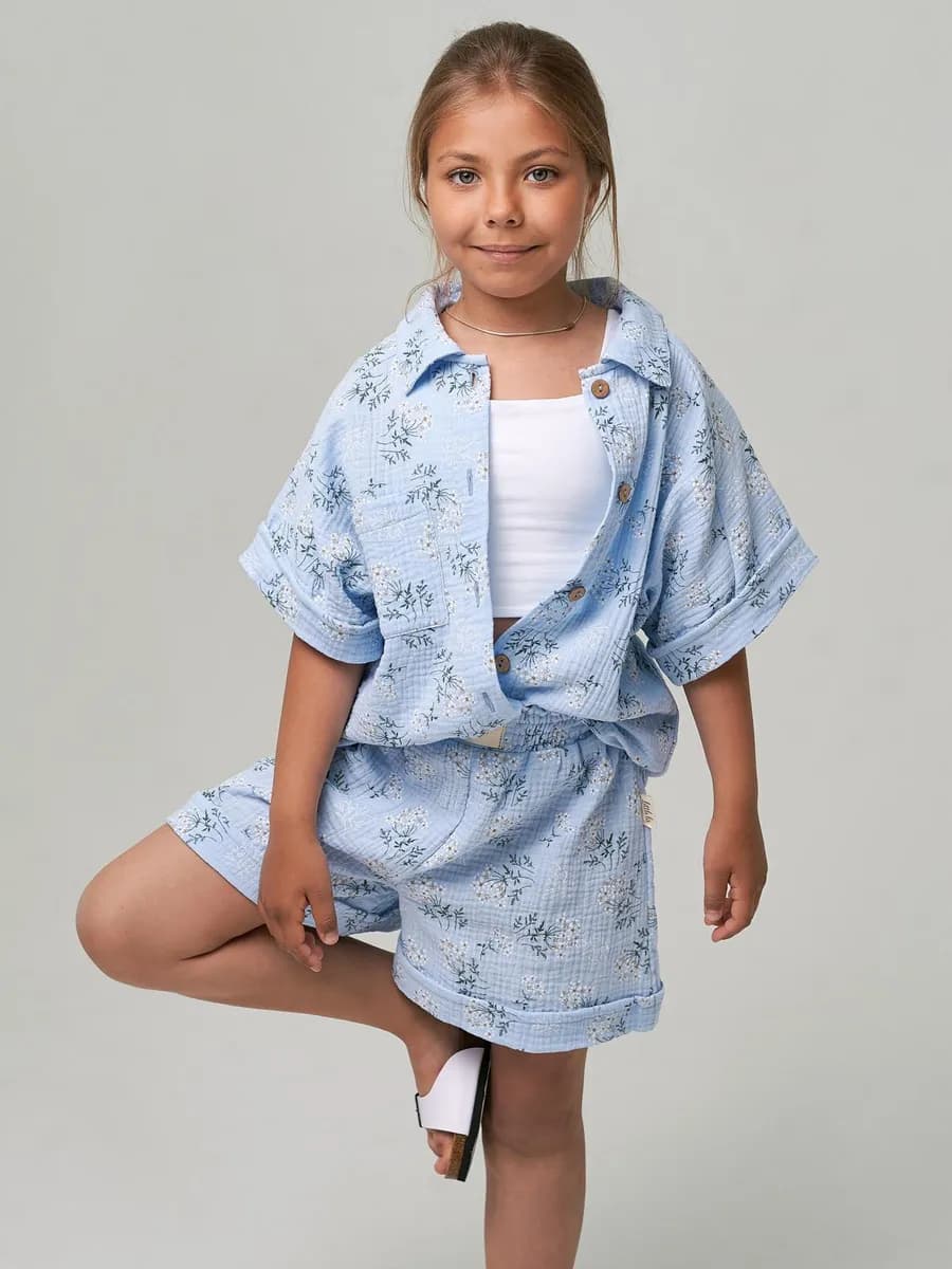 Летний костюм с шортами из муслина