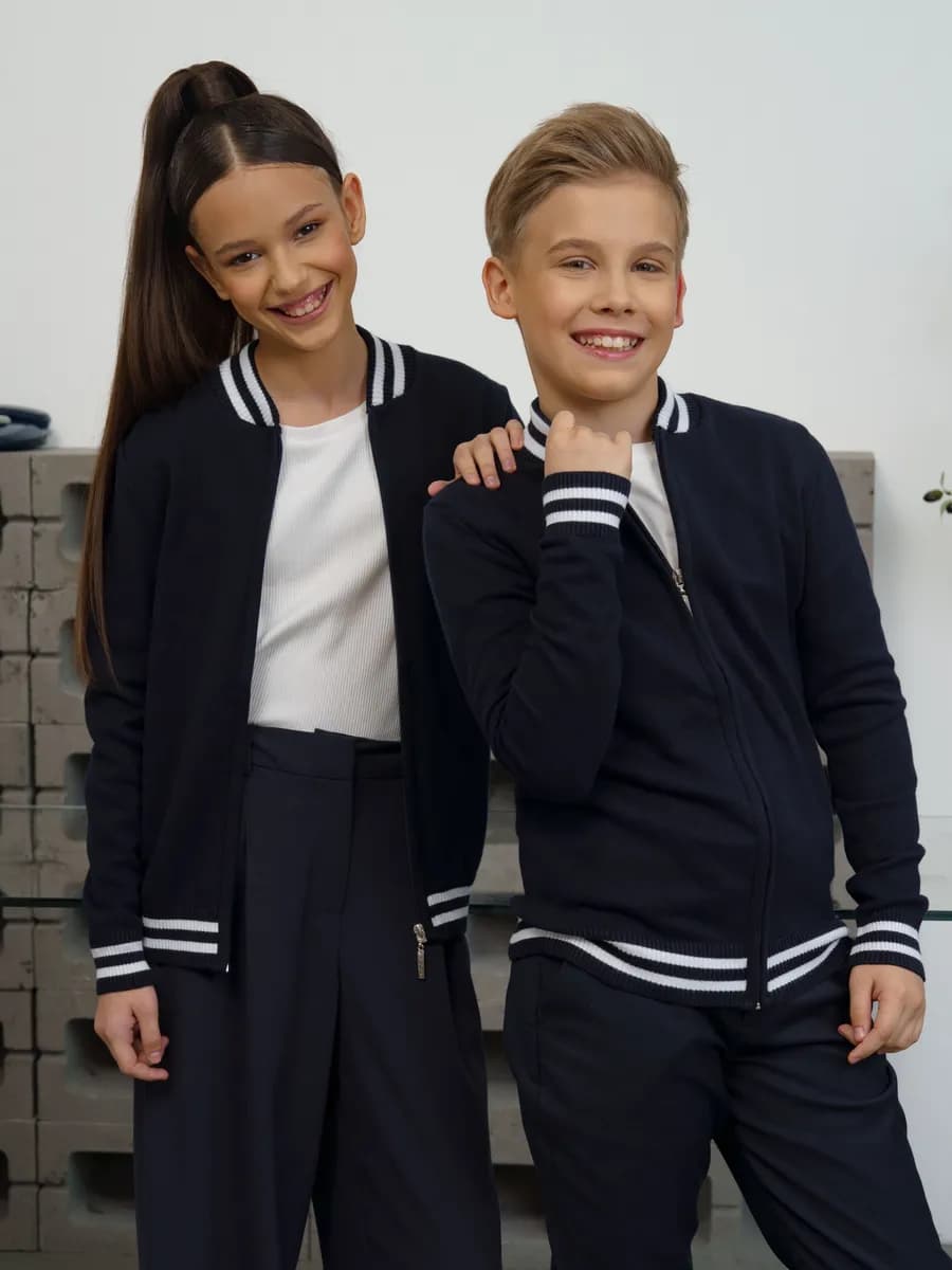 Джемпер кардиган школьный на молнии